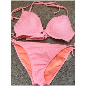 Pink Polka Dot Two Piece Swim